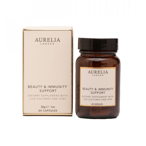 AURELIA LONDON Beauty and Immunity Support 60 kapsułek - Suplement z probiotykami na skórę i odporność | Aurelia London | Suplementy Wellness