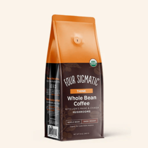 Four Sigmatic Think Whole Bean Coffee with Lion’s Mane & Chaga Mushrooms 340g - Ziarnista kawa grzybowa z adaptogenami Lion's Mane i Chaga - superfood na skupienie i ostrość myślenia | Adaptogeny | Chaga | Kawa funkcjonalna z adaptogenami | Promocje | Soplówka Jeżowata | Suplementy na energię i wytrzymałość | Suplementy na jelita i wzdęcia | Suplementy na odporność | Suplementy na pamięć i koncentrację | Nowości | Four Sigmatic | Suplementy Wellness